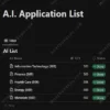 Ai Application List